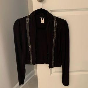 Nanette Lepore black cardigan.